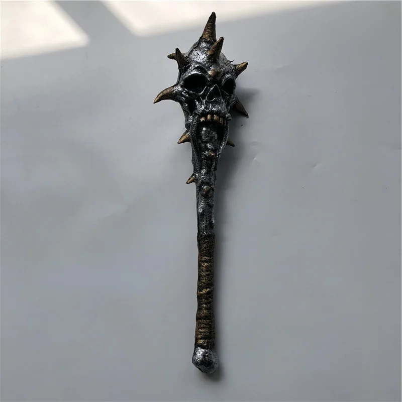 DMC 5 Simulation Skull Mace Weapon Halloween Performance Props Polyurethane Hammer Children's Game Toys 71cm