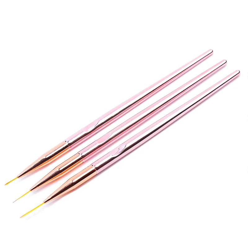 French Stripe Nail Art Line Painting Pen, 3D Tips Manicure, Slim Line Drawing Pen, UV Gel Brushes, Painting Tools, 3Pcs Set