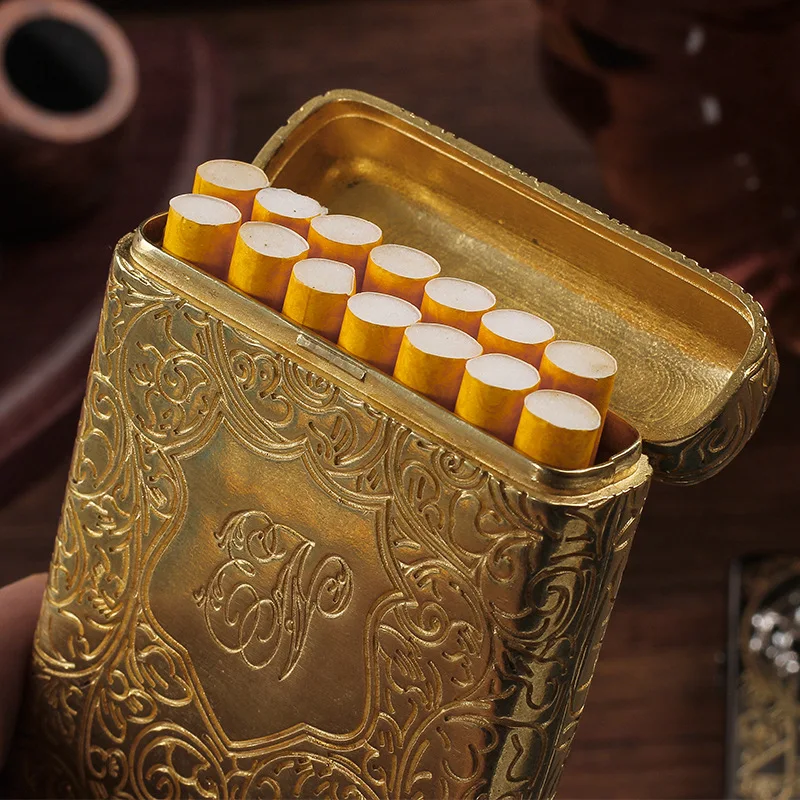 Portable Peaky Blinders Shelby Same Style Hand-carved Retro Metal Case for 14 Box Case Tools Luxury Retro Cigarette Case Box