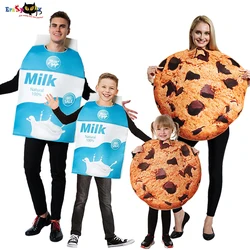 Funny Food Milk Cookies Cosplay Halloween Costumes For Adult Women Boy Girls Christmas Party Group Family Matching Outfits