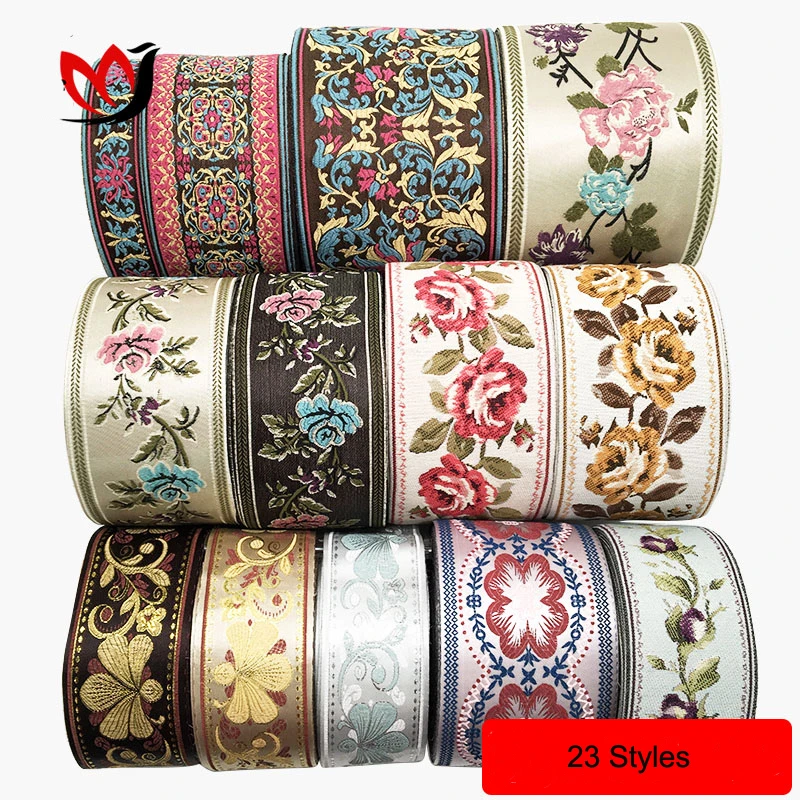 1M polyester Colorful  Ribbons Scottish Curtain Gift Bows Tartan Ribbon Garments Accessory Lace Fabric HB162