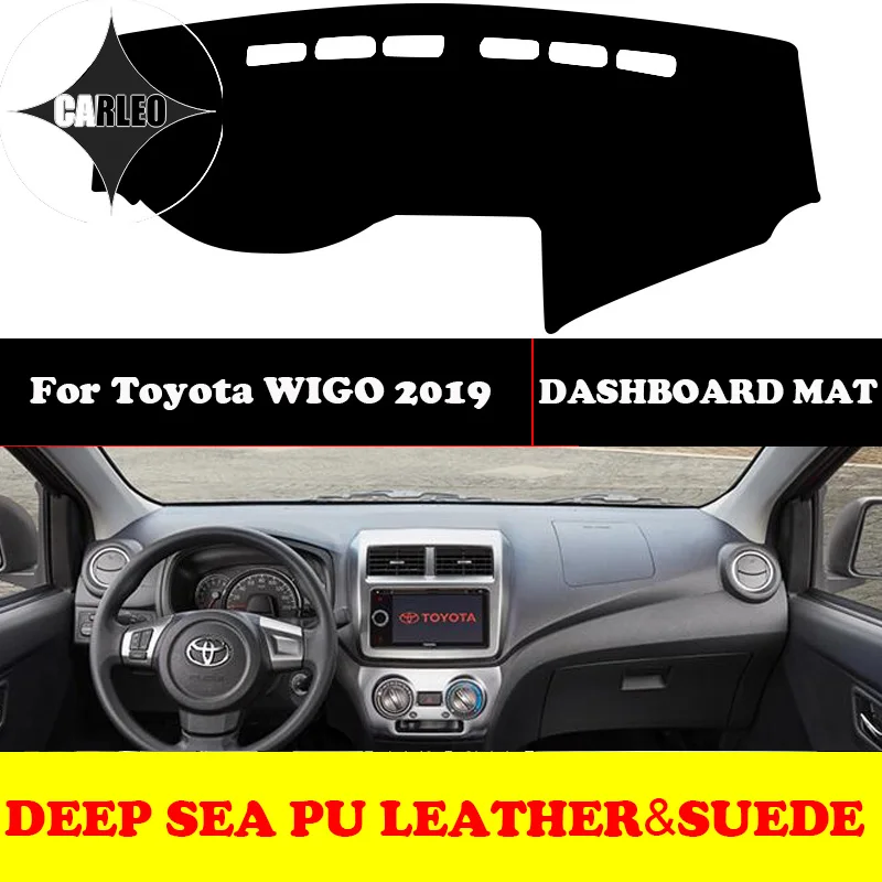 Custom for Toyota WIGO 2019 Dashboard Avoid Light Pad Instrument Platform PU Leather Suede Insulation Mat