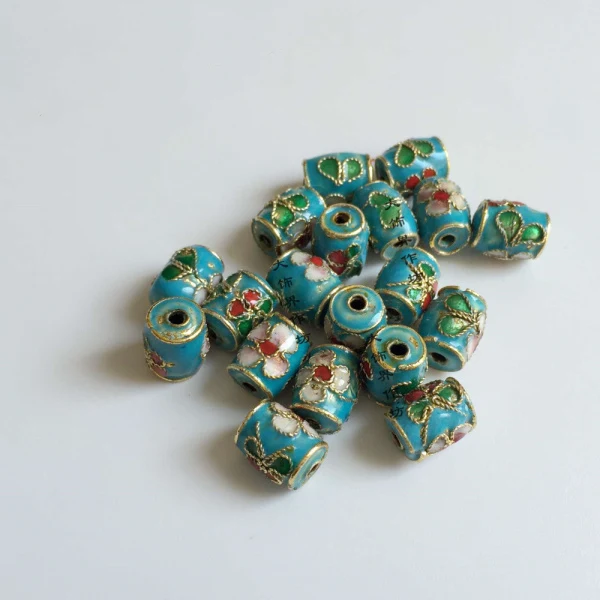 Petites perles en filigrane, 100 pièces, en émail, cloisonné, Oblong, pour la fabrication de bijoux, colliers, Bracelets, boucles d'oreilles, accessoires, vente en gros