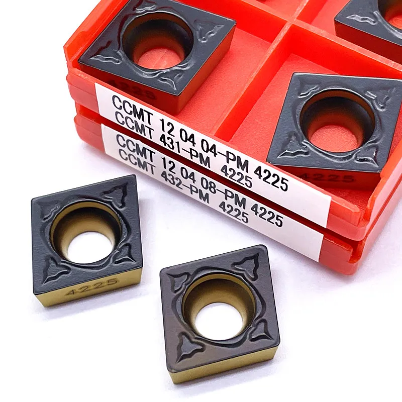 CCMT120404 PM 4225 CCMT120408 PM 4225 Carbide Lắp Tiện Bằng Máy CNC Công Cụ Kim Loại Biến Phần Chèn Cắt