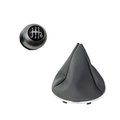Imagen 2 del producto Perilla de palanca de cambios de coche de 5 velocidades y 6 velocidades, bota de cuero para Fiat 500, accesorios de estilo de coche