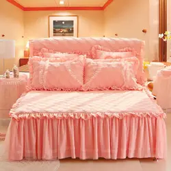 Thick Lace Bed Cover, Single Piece, Cotton, Korean Simmons, Non-Slip, Protective Cover, 1.5m, 2.0M