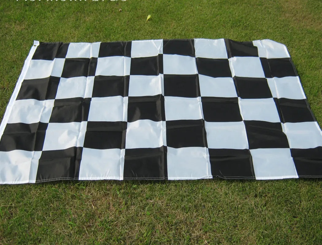 Free Shipping F1 Racing Flag 90x150cm 100% Polyester Classic Black White Checkered Racing Race Start Special Banner