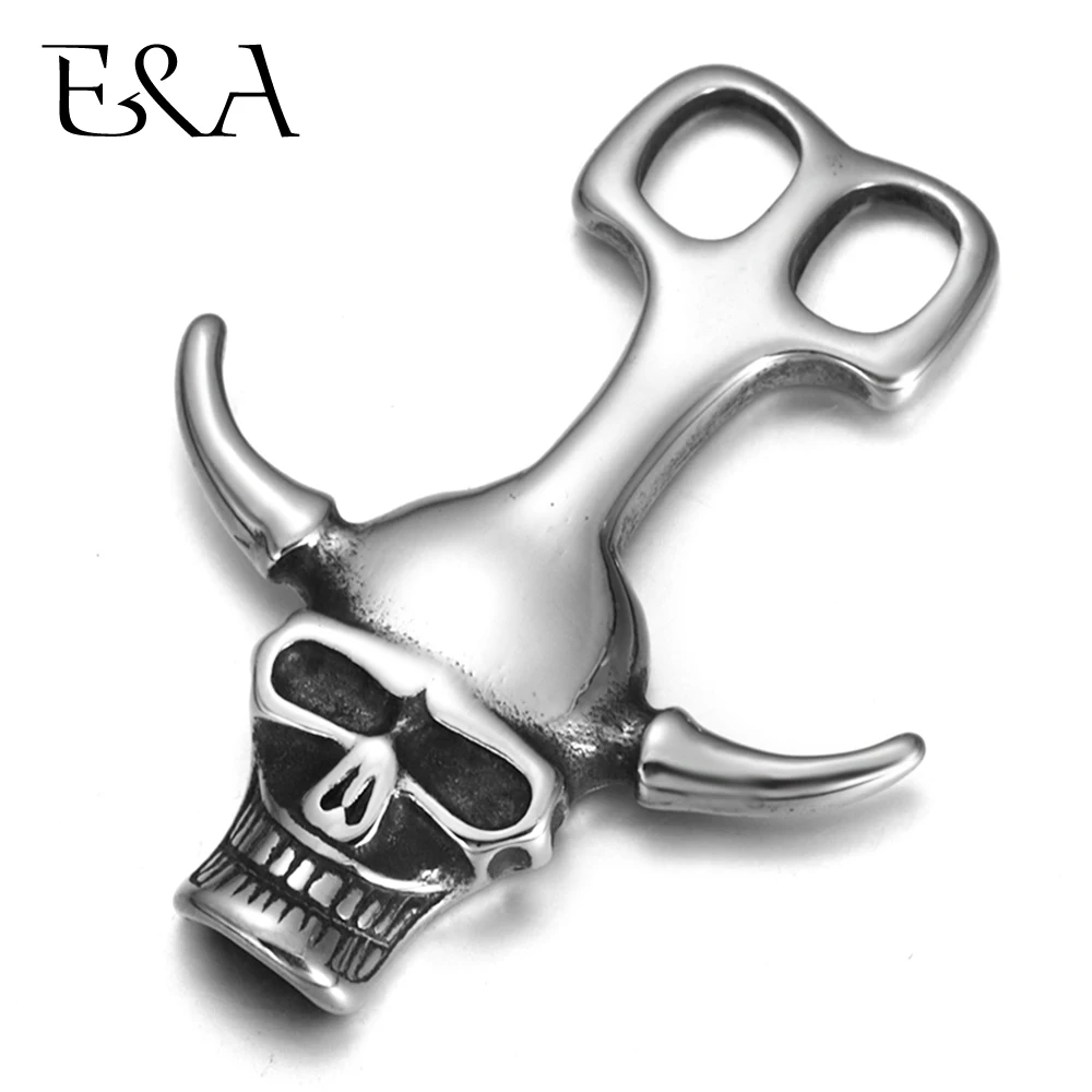Stainless Steel Mirror Finish Double Hole 5.5mm Punk Hook Clasp for Bracelet Jewelry Making Findings DIY Accessories