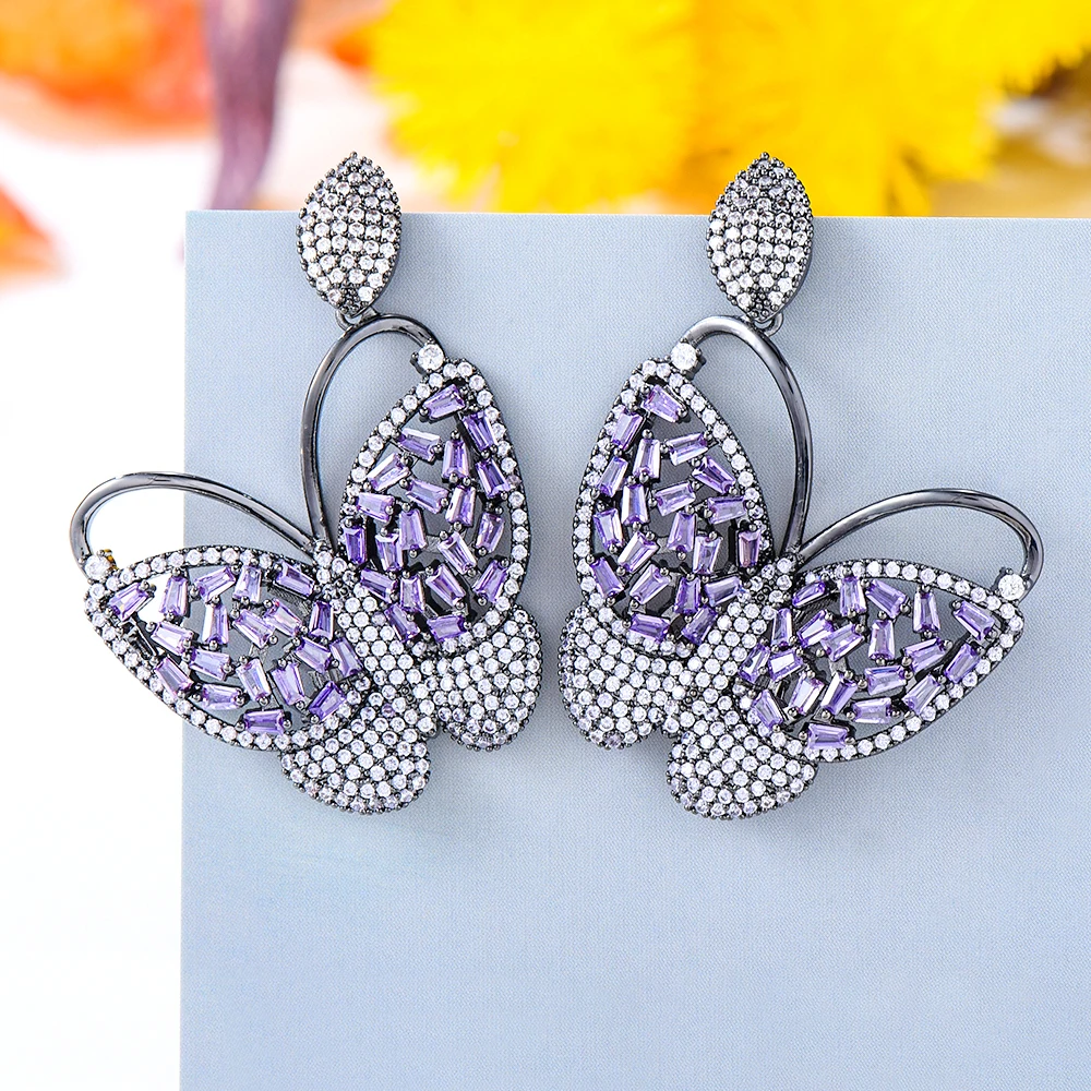 

missvikki Luxury DIY Fashion Butterfly Earrings For Women Wedding Party Show Earrings Brincos Female Jewelry Gift High Quality