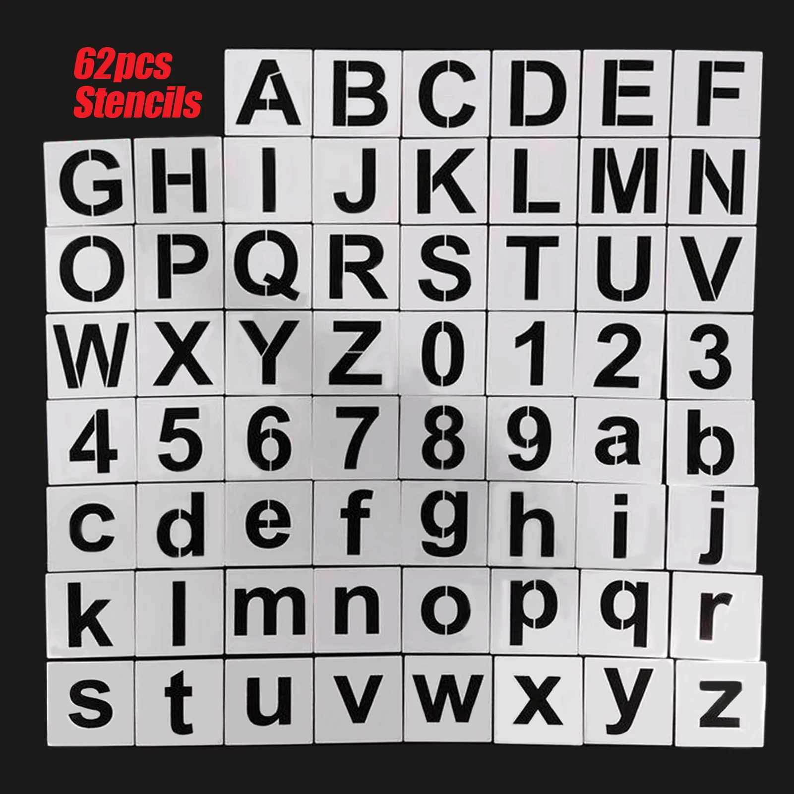 36/72Pcs 5 Inch Letter and Number Stencils Reusable Washable Alphabet Stencils Environment-friendly PET Art Craft Templates