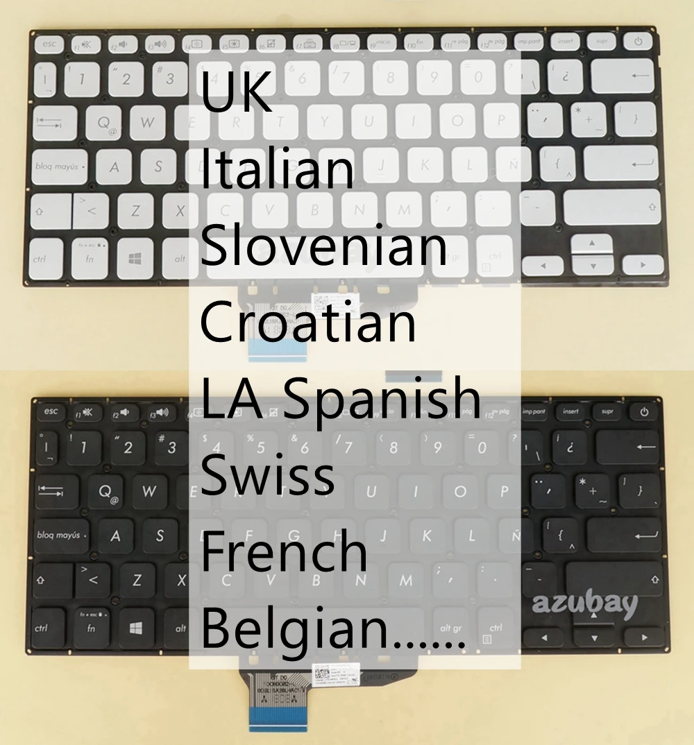 

LA SP SW FR BE UK IT SV CR Keyboard For ASUS 0KNB0- 2608UK00/ 260AIT00/ 260AWB00/ 260ALA00/ 2104LA00/ 260ASF00 2104FR00 2608BE00