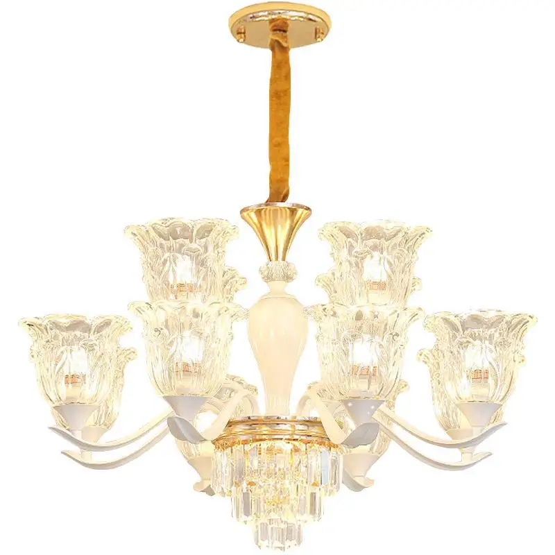 

Creative New Style Zinc Alloy Glass Crystal European Style Living Room Bedroom Dining Room Chandelier Lamps