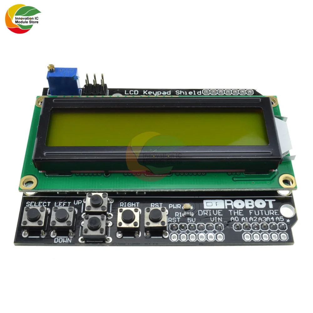 Layar LCD 1602 dengan Tombol Papan Sirkuit Ekspansi Modul Ekspansi Tampilan Kristal Cair RGB Modul Tampilan LCD1602