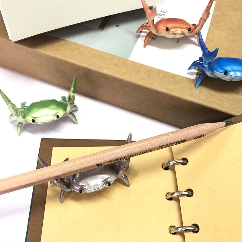 Creative Cute Crab Pen Holder, Weightlifting Crabs Penholder, Bracket Storage Rack, Miniatures & Figurine, Birthday Gifts