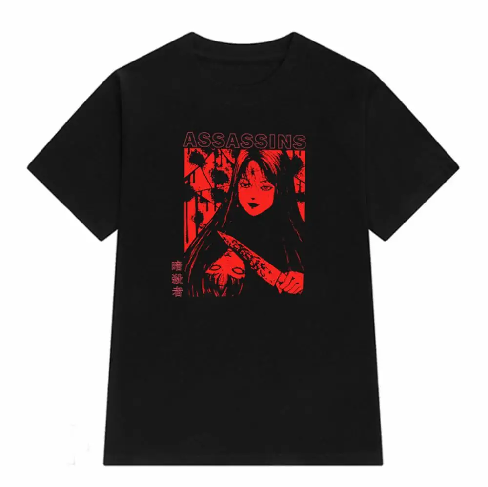 T-shirt Manga Horror in stile giapponese Assassins donna Tomie Kawakami Gothic Harajuku Anime Tee top donna Grunge regali di Halloween