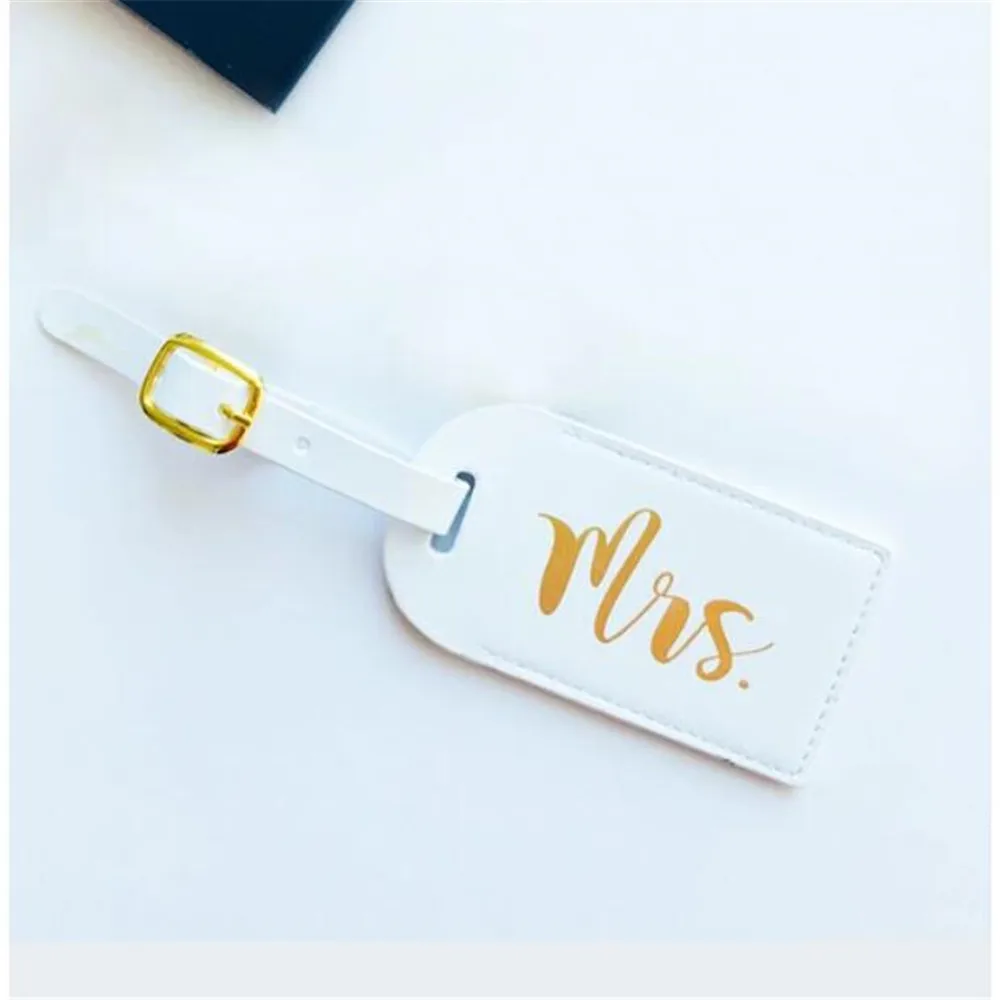 Mr Mrs Luggage Tag Set, His and Hers Personalized Wedding Gift Luggage Tags Unique Custom Favor Gifts for Couples Travel Gifts