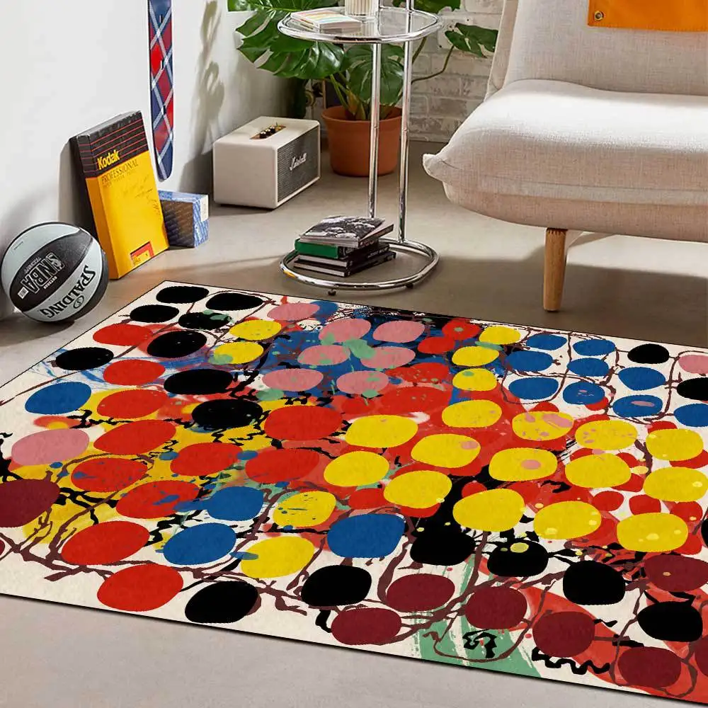 

Nordic Style Carpet For Living Room Abstract Artistic Colorful Pattern Home Non-slip Area Rug Decor Non-slip Rug Large Floor Mat