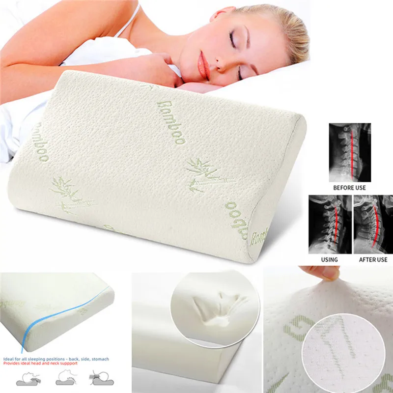 Sleeping Bamboo Memory Foam Pillow Orthopedic Pillow Latex Neck Pillow Fiber Slow Rebound Soft Pillow Massager Neck Protection