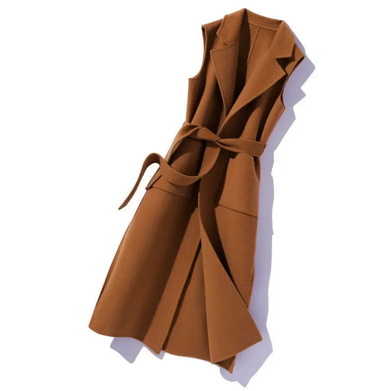 

2025 New Wtyle Western Woolen Waistcoat Women Mid-Length Vest Waistcoat Autumn Winter Loose Spring And Autumn Jacket Femme L122