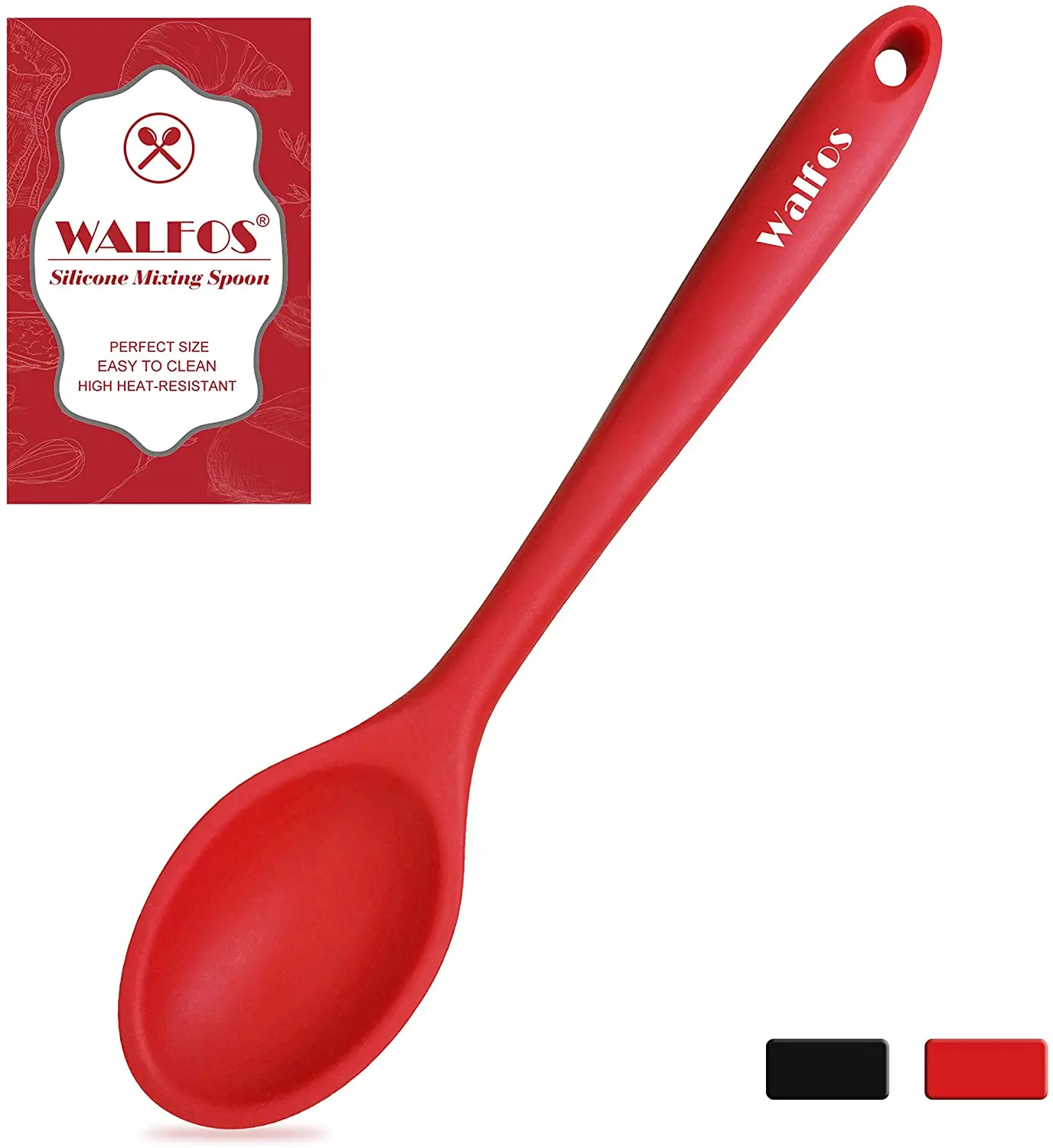 WALFOS Cake Butter Spatula Silicone Spoon Mixing Spoon Long-Handled Cooking Utensils Tableware Kitchen Soup Spoons Mixer Cooking