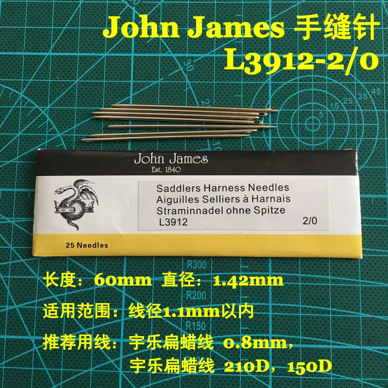 25Pcs/Bag Hand Needle Britain John James Leatherwear Needle Round Needle Diy Leatherwear hand Tool Leather Crafts blunt end