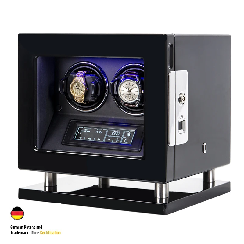 luxury Brand Automatic Watch Winder Fingerprint Unlock Watch Winding Quiet Smart Remote Control Touch Screen Watches Storage Box