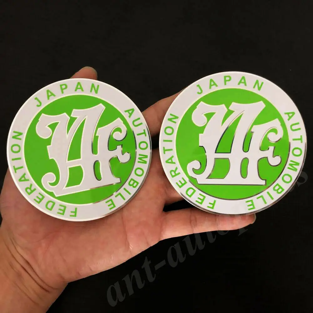 

2pcs Metal Green JAF Japan Automobile Federation JDM Car Emblem Badge Sticker