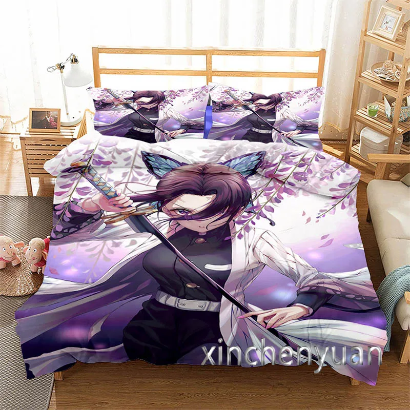 Demon Slayer Kimetsu No Yaiba 3D Printed Cover Set Twin Full Queen King Size Bedding Set Bed Linens Bedclothes for Young K116