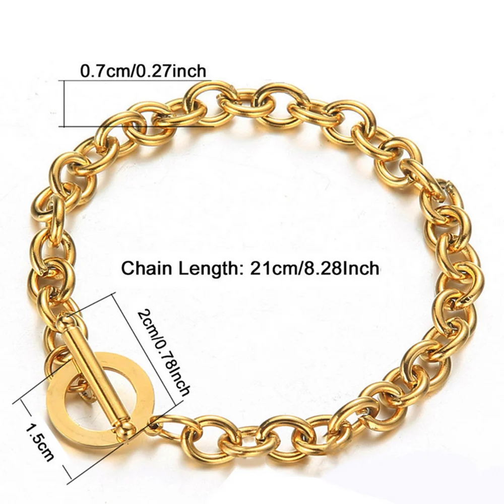Edelstahl-Armband mit Ein-Wort-Schnalle, personalisierte Mode, Kreuz-Paar-OT, vielseitige runde Kette – Detail 2