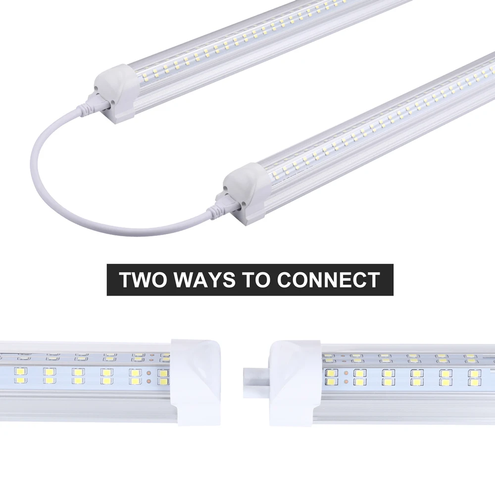 8ft Double Side 4 Rows 120W LED Tube Light Shop Light V-shaped Integrate T8 LED Tube integrated Cooler Door Stock In US