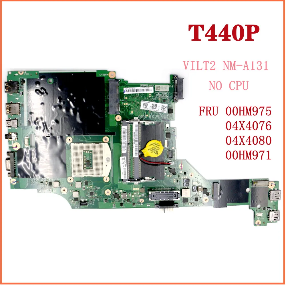 Placa base para ordenador portátil Thinkpad T440P VILT2 NM-A131 20AN 20AW FRU 00HM975 04X4076 04X4080 00HM971