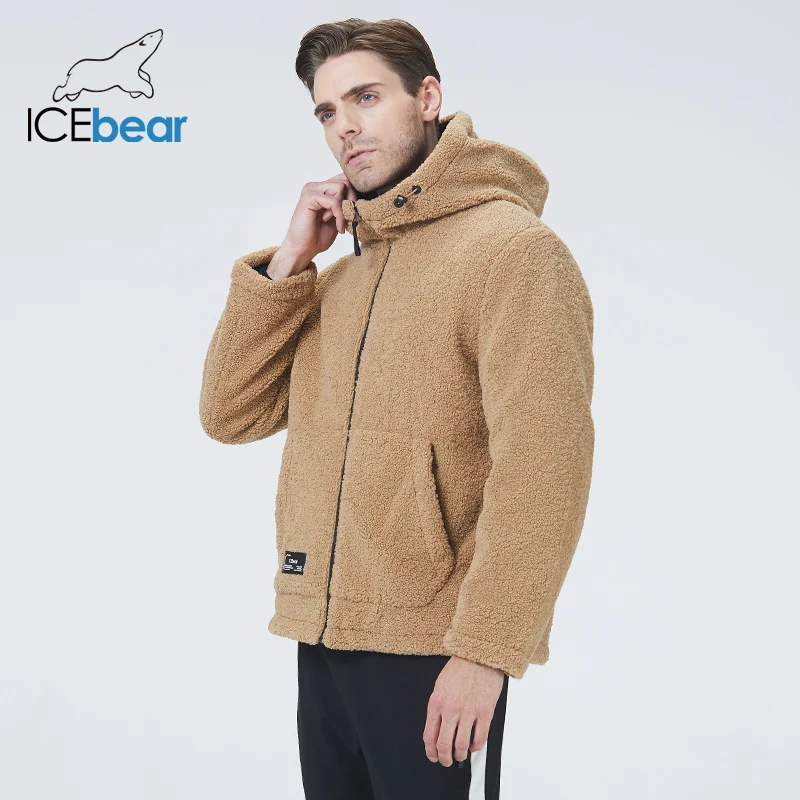 icebear 2023 winter new men\'s jacket short cotton coat polar fleece jacket unisex brand apparel MWC20966D