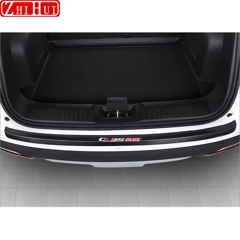 

Car Styling Door Welcome Threshold Trunk Bumper Rear Guard For Changan CS35 Plus 2020 Leather Cover Stickers Accessories