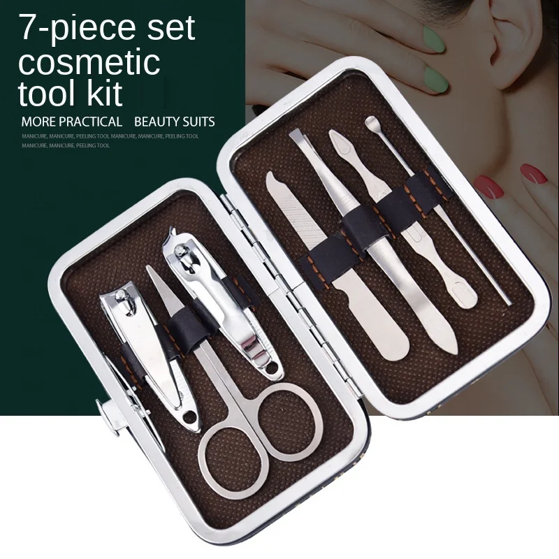 

Bathroom Accessories Nail Clipper Set 7-piece Set Custom Logo Nail Enhancement Kit Manicure Beauty Set Stainless Steel Material