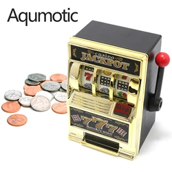 Aqumotic 13.5cm Slot Machine Money Safe Box Play Game Coin Piggy Bank Fun Toy No Music No Lights Lucky Machines Party Tools