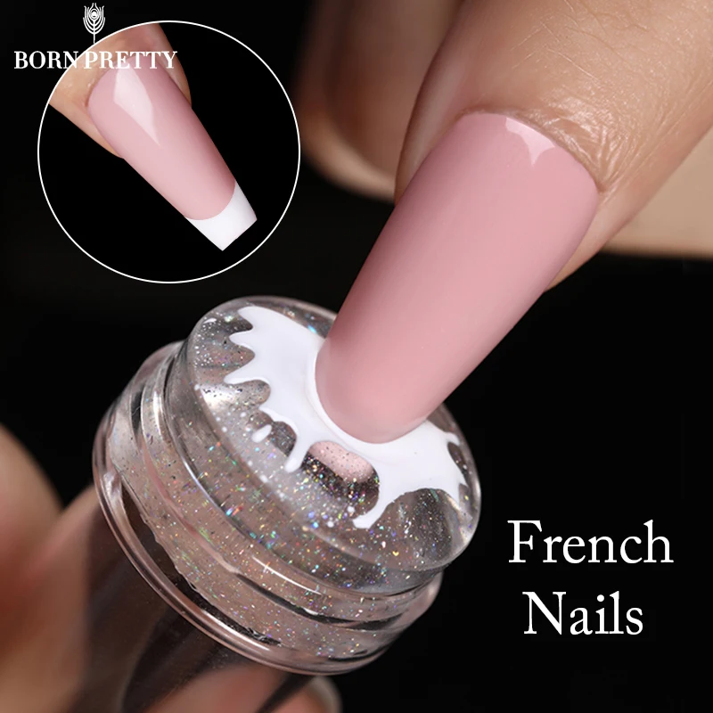 BORN PRETTY 2.3cm Iridescence Jelly Silicone Nail Art Stamper with Scraper for French Nails Print Silicone Nail Stamping Tools