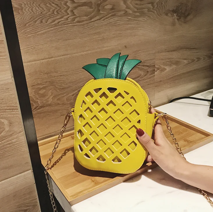 Cute Toddler Baby Pineapple Messenger Bag Children Kids Girls Princess Shoulder Bag Handbag Solid Princess Coin Purses