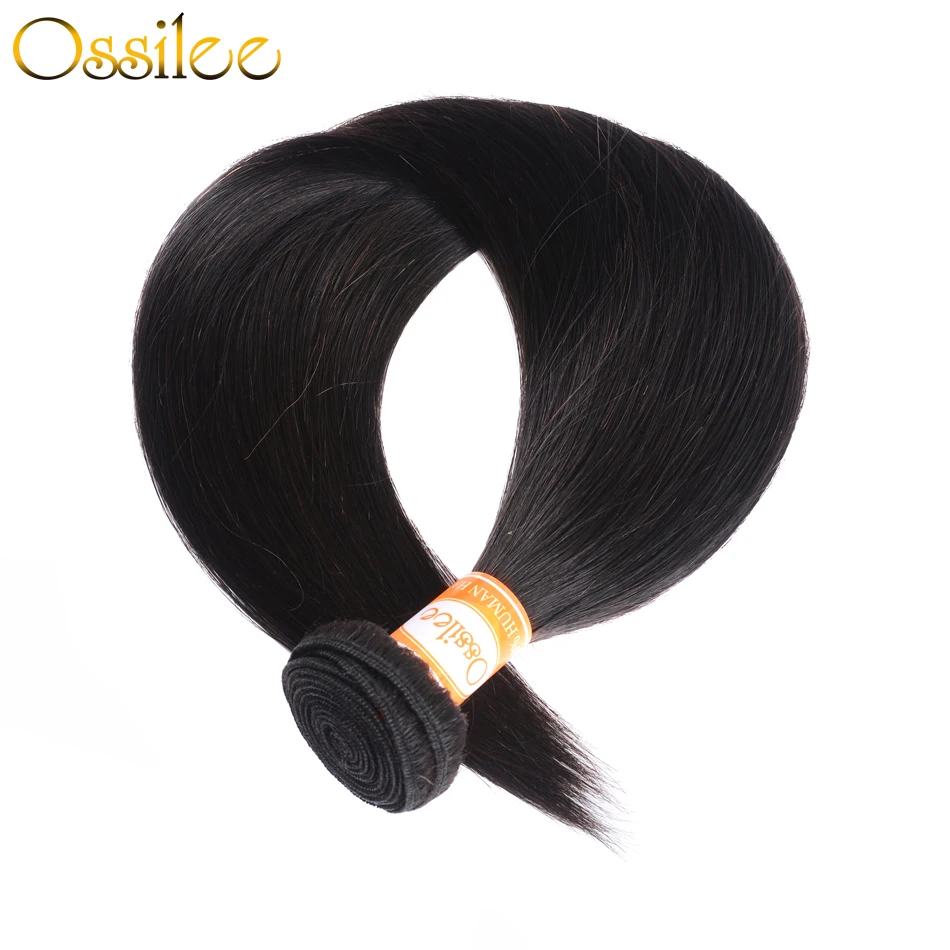 Ossilee Straight Human Hair Bundles Brazilian Hair Weave Bundles Remy Hair 8-26 Inches Natural Color Human Hair Extensions