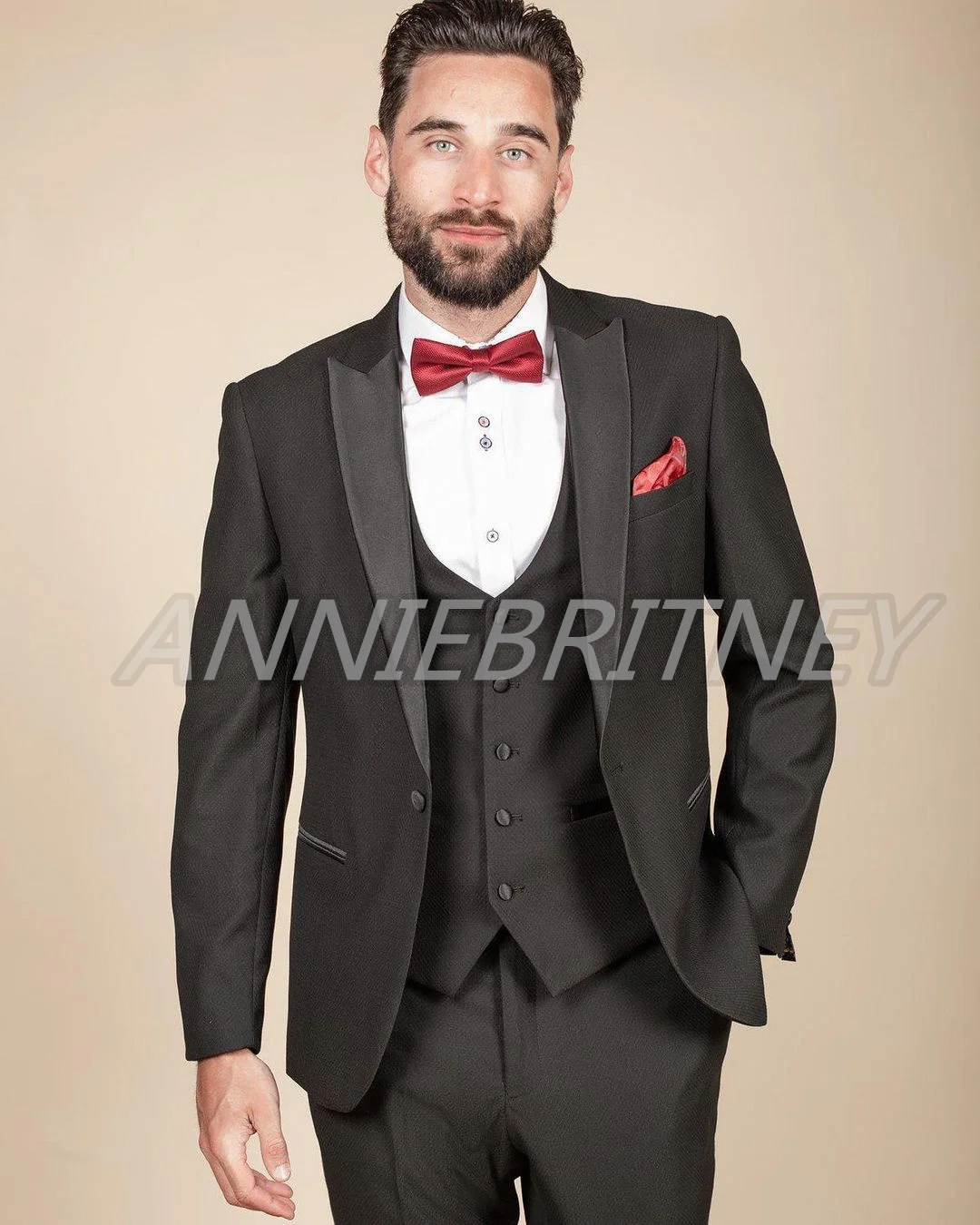 

Tailor-Made Suits Fashion Wedding Suit For Men Black Slim Fit 3 Piece Custom Made Formal Best Man Party Tuxedo Set