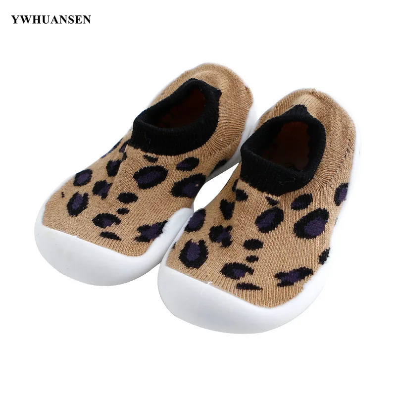 6 To 36M Anti-Slip Floor Socks with Soft Rubber Sole Spring Summer Leopard Children's Indoor Socks Shoes Toddler Baby