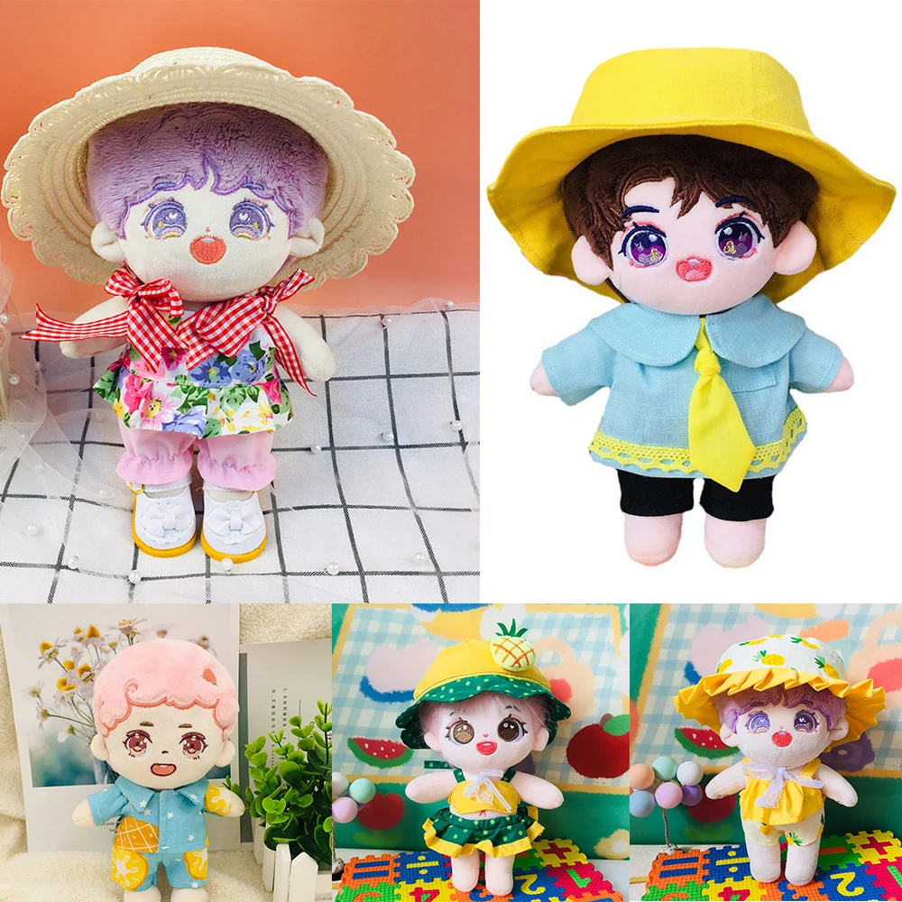 

2022 NEW Doll Clothes Fashion Dresses Swimsuits Tie Suit Shorts Fisherman Hat For 20cm Korea Kpop EXO Doll Accessories Girl Gift