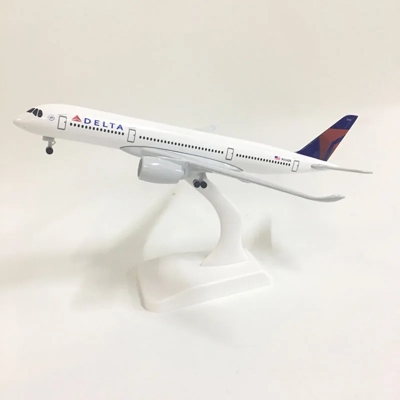 JASON TUTU 20cm Delta Airbus A350 Airplane Model Plane Model Aircraft Diecast Metal 1/300 Scale Planes Factory Drop shipping