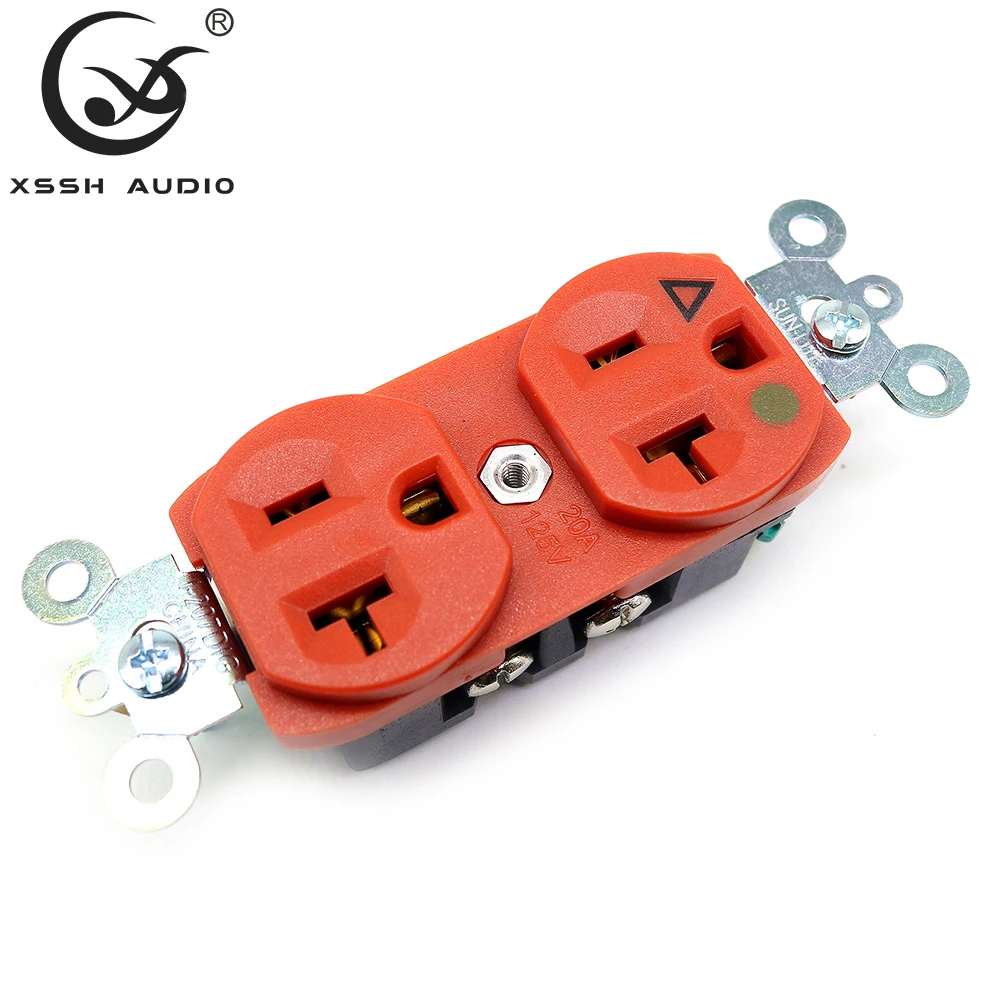 Electric Outlet HIFI XSSH Audio Phosphorous Bronze 20A 110V 125V 220V 250V Isolated Ground Hospital Grade DUPLEX US Power Socket