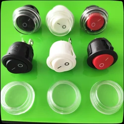 DC AC 6A/250V KCD1 2PIN 20mm On/Off SPST Round Rocker Switchs Waterproof Cap Car Dash Dashboard