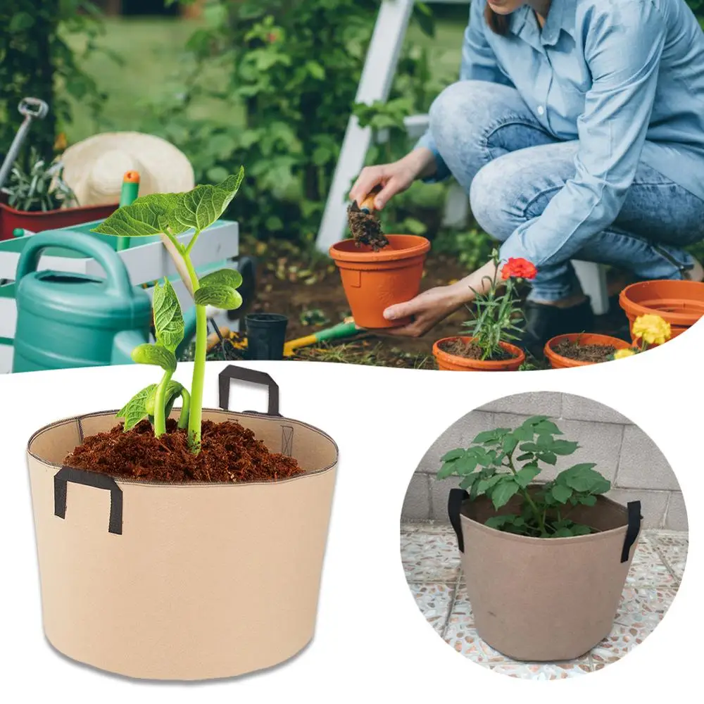 20 Gallons Plant Grow Bags, Breathable Soft-Sided Nonwoven Fabric Pots with Strap Handles, Nursery Garden and Planting