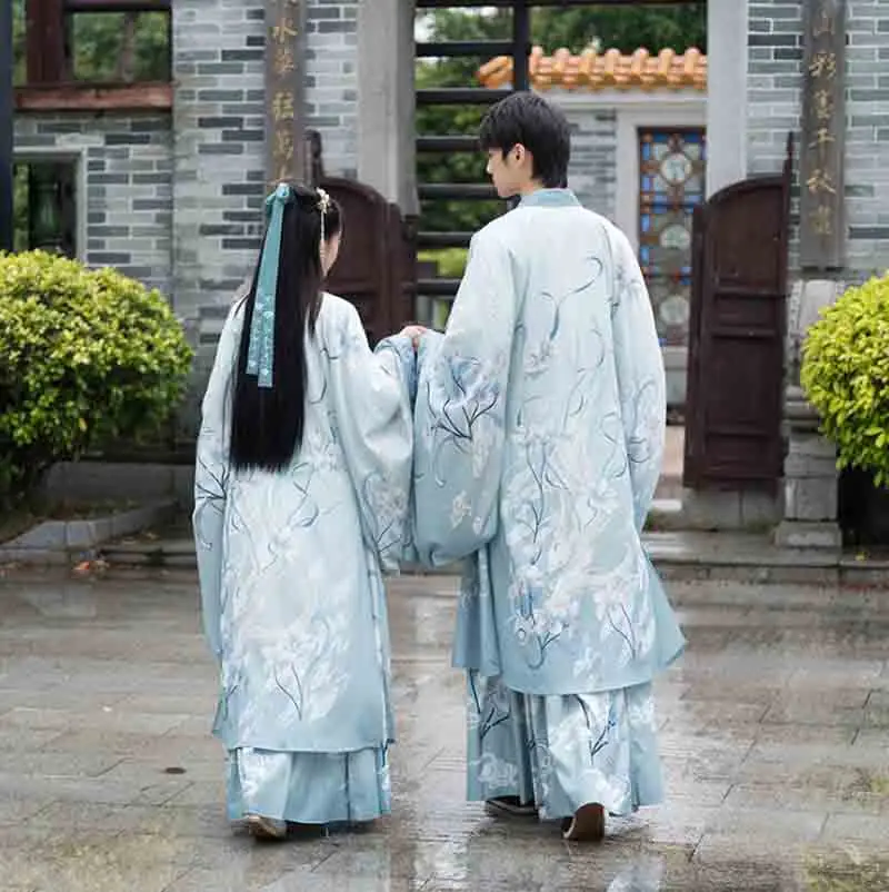 Hanfu Couples Chinese Ancient Traditional Hanfu Men&Women Adult Cosplay Costume Hanfu Dress Green For Men&Women Plus Size 3XL