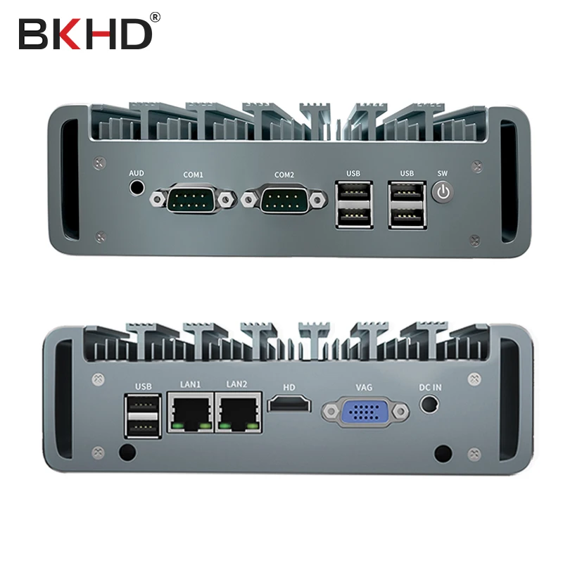 BKHD Mini PC with Core I3 I5 17 Dual Giagabit Lan Industrial Mini Computer,Support Linux,Ubuntu PFsense Celeron N2940 J1900