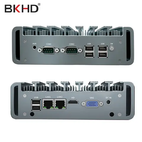 BKHD Mini PC with Core I3 I5 17 Dual Giagabit Lan Industrial Mini Computer,Support Linux,Ubuntu PFsense Celeron N2940 J1900