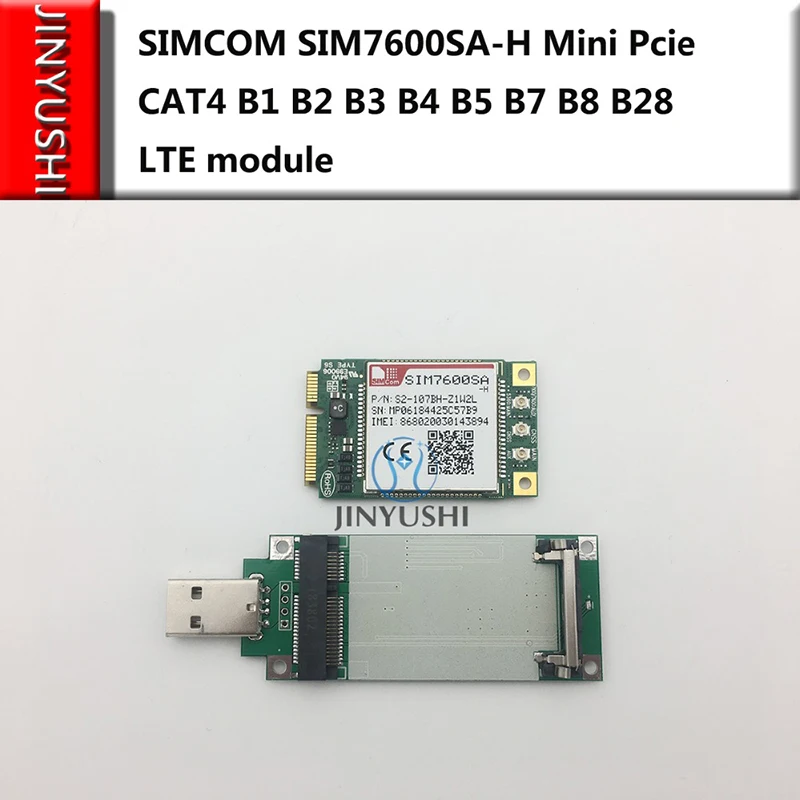 

10sets SIMCOM SIM7600SA-H SIM7600 Mini Pcie+USB adapter with SIM card slot Type CAT4 B1 B2 B3 B4 B5 B7 B8 B28 LTE module