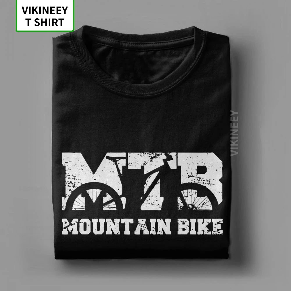 Mountain Bike Vintage MTB T-Shirts Distressed Design T Shirt Man Wholesale Clothes Novelty Crew Neck Purified Cotton Tees